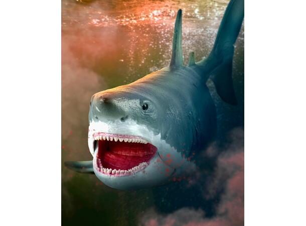 MEGALODON HAI M/BEVEGELIG KJEVE - DELUXE COLLECTA 