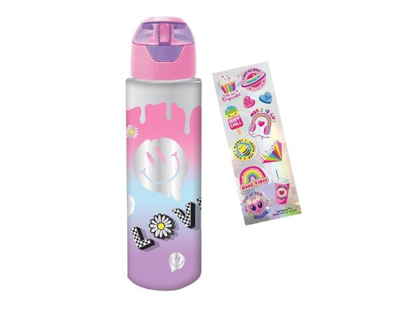 DRIKKEFLASKE MED KLISTREMERKER HOT FOCUS COOL VIBES 