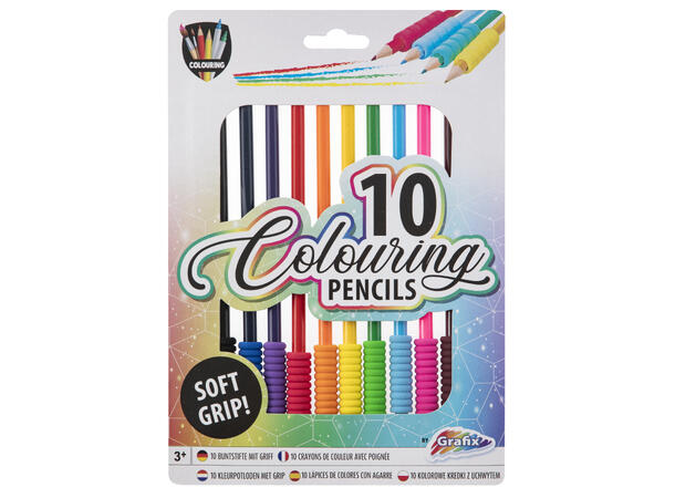 SOFT GRIP COLOURING PENCILS - 10 STK. MOXY 