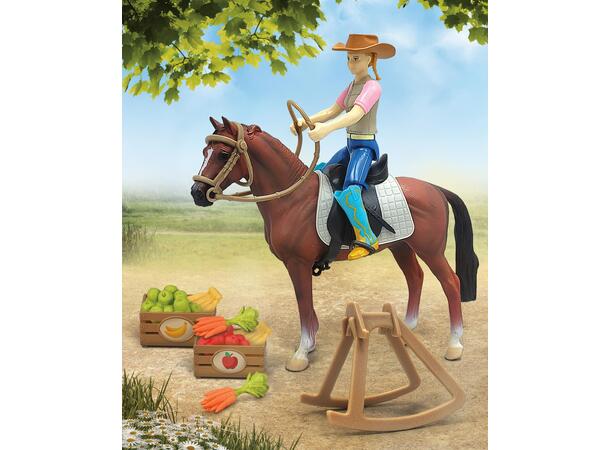 COWBOY-JENTE M/HEST OG UTSTYR COLLECTA 