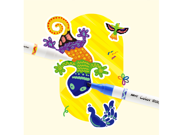 TUSJ - COLOR CHANGING MARKER 6 STK AMOS 