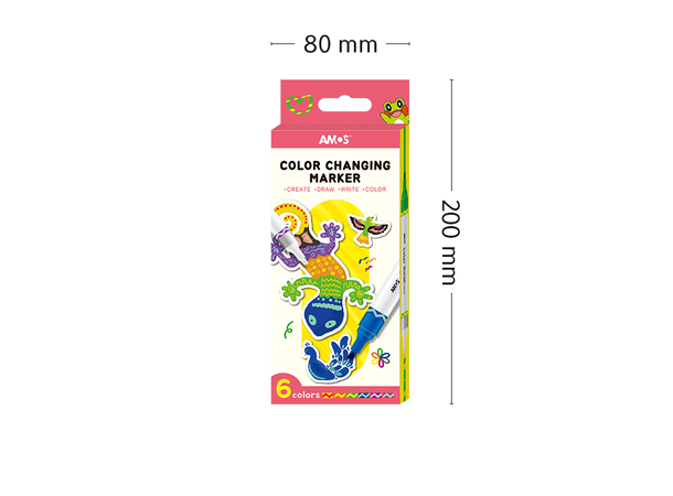 TUSJ - COLOR CHANGING MARKER 6 STK AMOS 